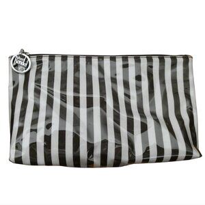HENRI BENDEL Classic stripe large cosmetic bag makeup pouch